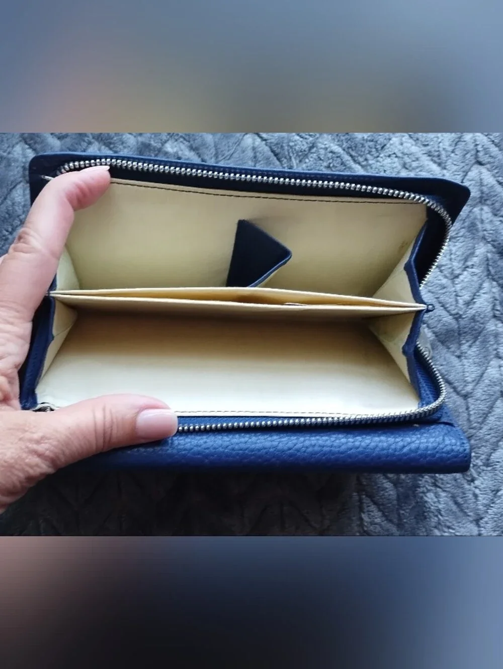 Valentina Navy Tri-fold Wallet